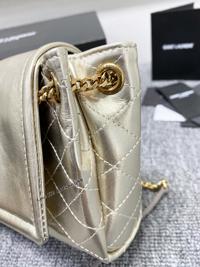YSL專櫃新款肩背女包 聖羅蘭mini nolita小羊皮百搭鏈條包 672838 blys1093
